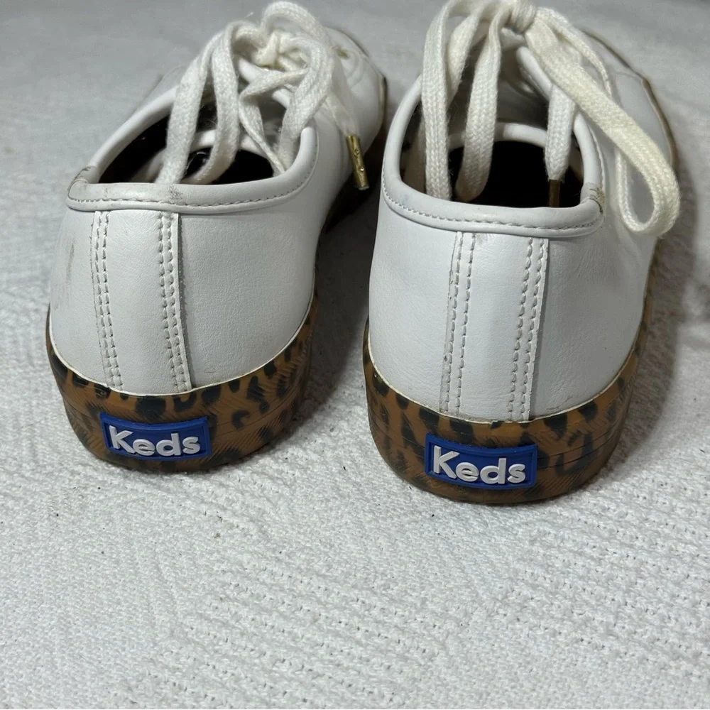 Keds Womens Kickstart Foxing Leopard Sneakers Shoes Casual - Brown, White Size 7